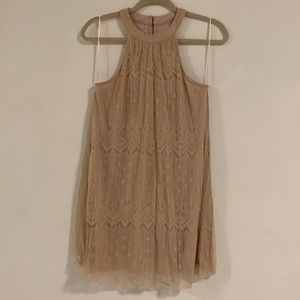 ASTR Pale Pink/Tan Dress - Chic & Elegant